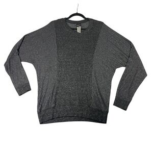 Mono B Womens M/L Long Sleeve Ribbed Knit Heathered Pullover Sweater Top